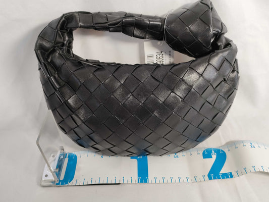 BOTTEGA VENETA Intrecciato Bottega Veneta JODIE Mini Handbag in Black with Silver Hardware
