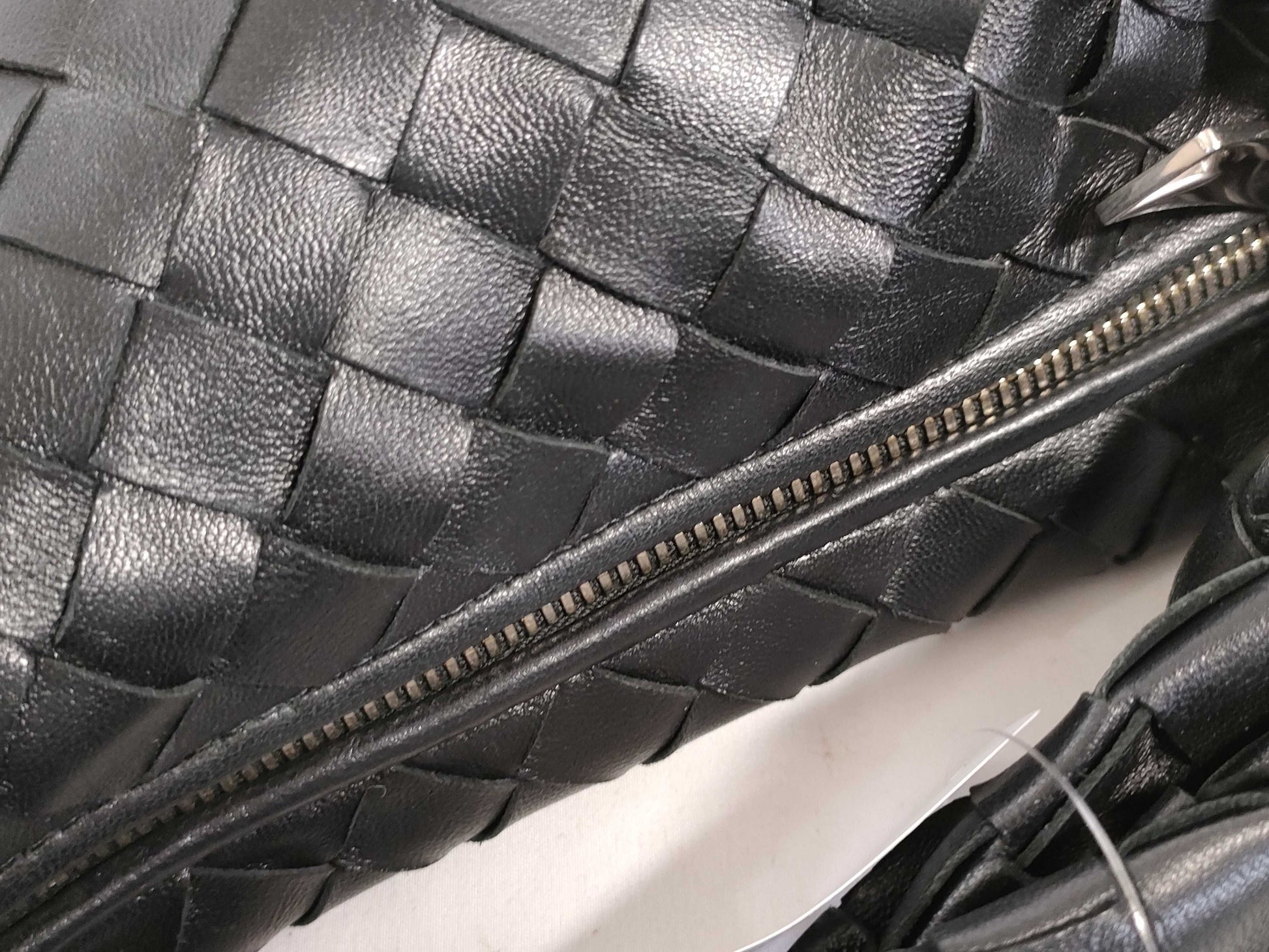 BOTTEGA VENETA Intrecciato Bottega Veneta JODIE Mini Handbag in Black with Silver Hardware