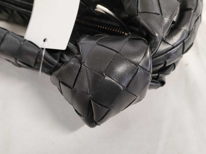 BOTTEGA VENETA Intrecciato Bottega Veneta JODIE Mini Handbag in Black with Silver Hardware