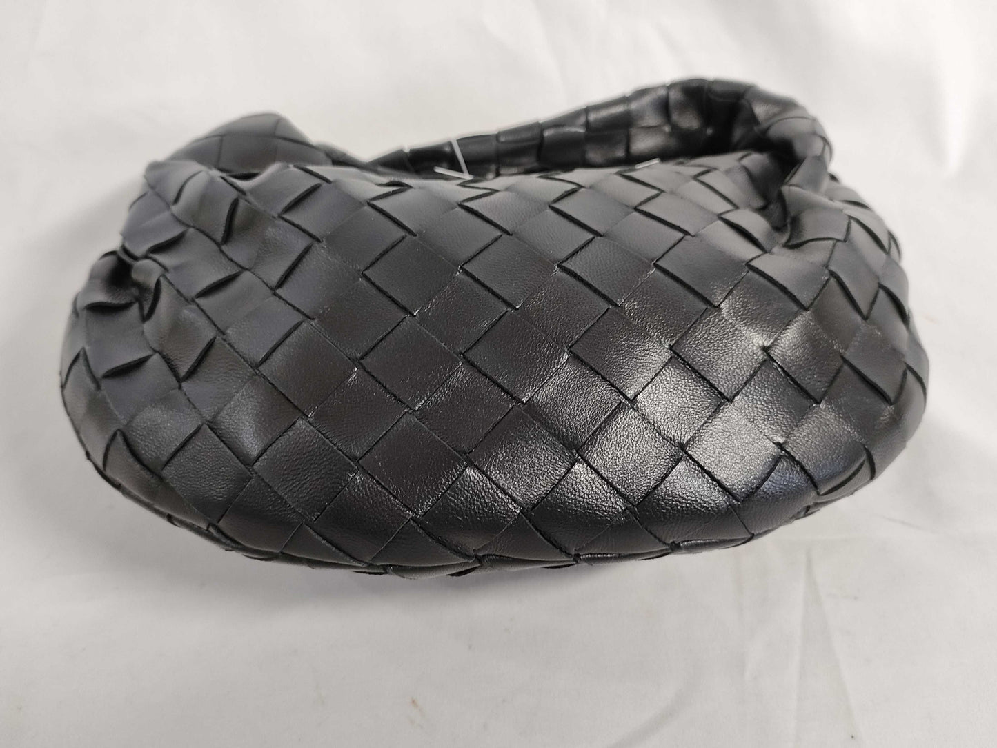 BOTTEGA VENETA Intrecciato Bottega Veneta JODIE Mini Handbag in Black with Silver Hardware