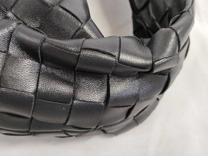 BOTTEGA VENETA Intrecciato Bottega Veneta JODIE Mini Handbag in Black with Silver Hardware