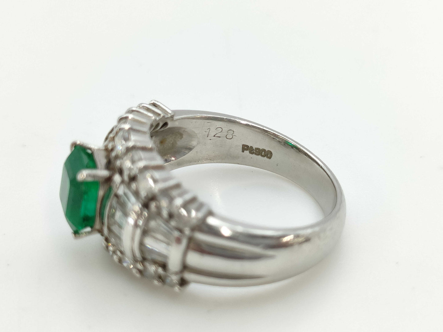 E1.28ct D1.39ct Pt900 10.6g Ring 