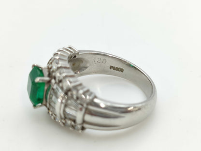 E1.28ct D1.39ct Pt900 10.6g Ring 