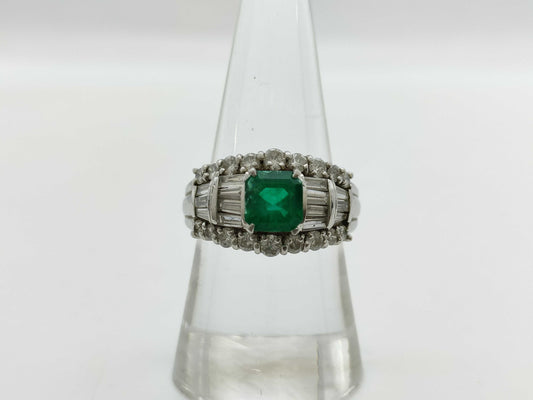 E1.28ct D1.39ct Pt900 10.6g Ring 