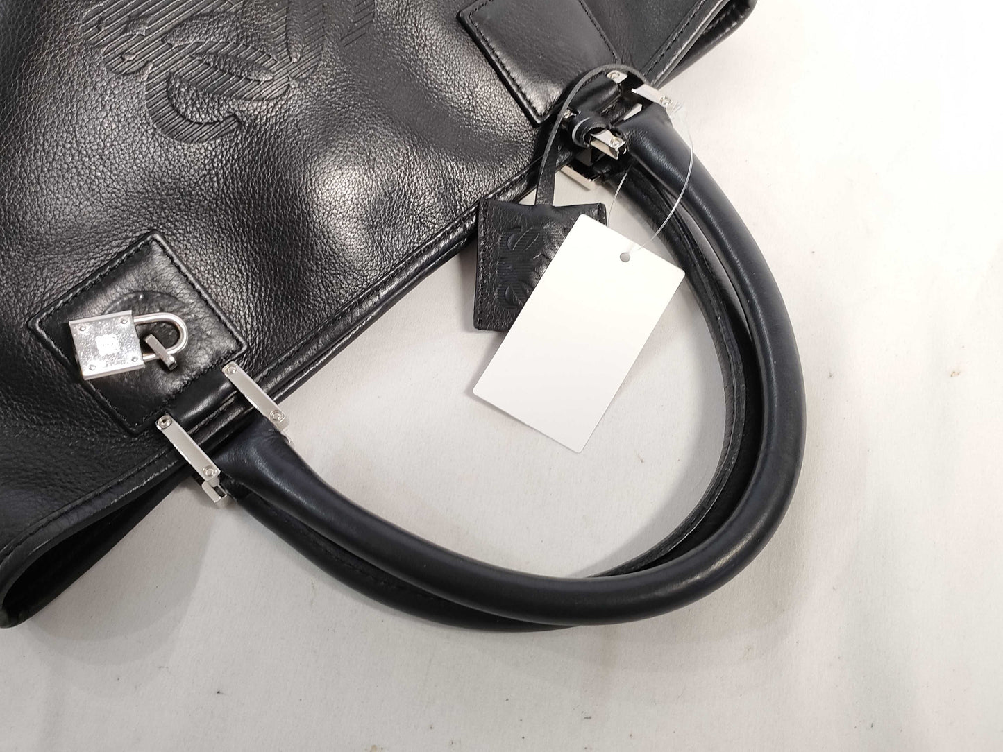 LOEWE Fusta Anagram Handbag Black with Key, Cadena, Cloth Key, and Cloth Bag AB