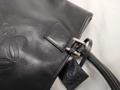 LOEWE Fusta Anagram Handbag Black with Key, Cadena, Cloth Key, and Cloth Bag AB