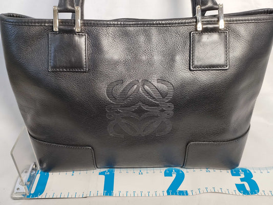 LOEWE Fusta Anagram Handbag Black with Key, Cadena, Cloth Key, and Cloth Bag AB
