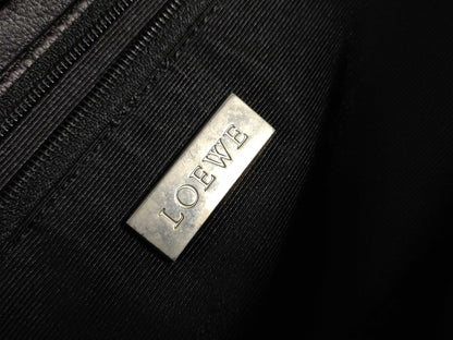 LOEWE Fusta Anagram Handbag Black with Key, Cadena, Cloth Key, and Cloth Bag AB