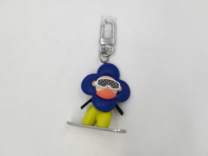 LOUIS VUITTON Monogram Snowboard Vivienne Charm Keychain Blue M00965 Strap