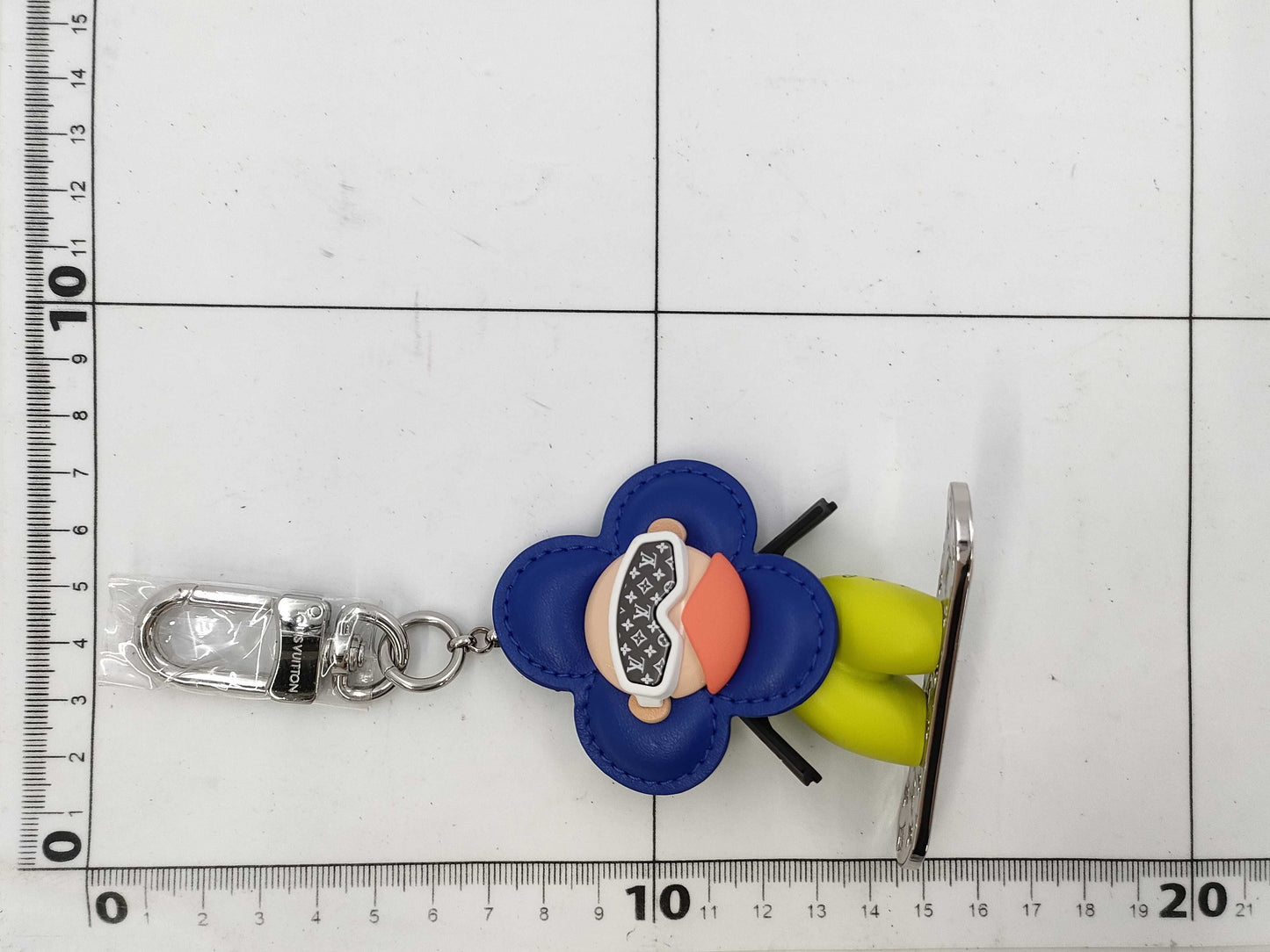 LOUIS VUITTON Monogram Snowboard Vivienne Charm Keychain Blue M00965 Strap