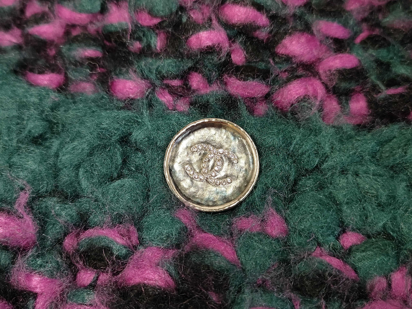 CHANEL Silk Cashmere Coco Mark Cardigan Purple Size 50 Jacket
