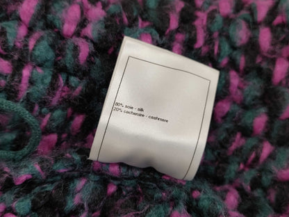 CHANEL Silk Cashmere Coco Mark Cardigan Purple Size 50 Jacket