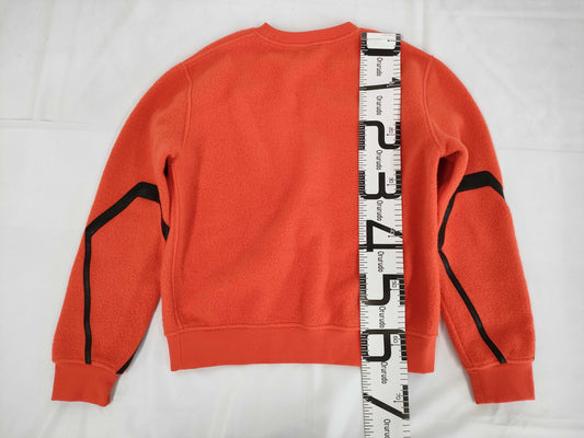 HERMES Trimmed Cashmere and Leather Sweatshirt, Orange, Size M, Tops