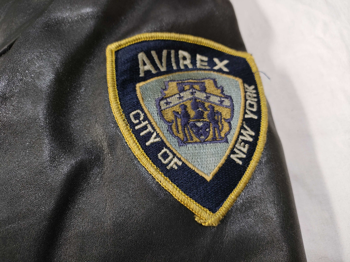 AVIREX Leather Flight Jacket with Genuine Leather Liner
