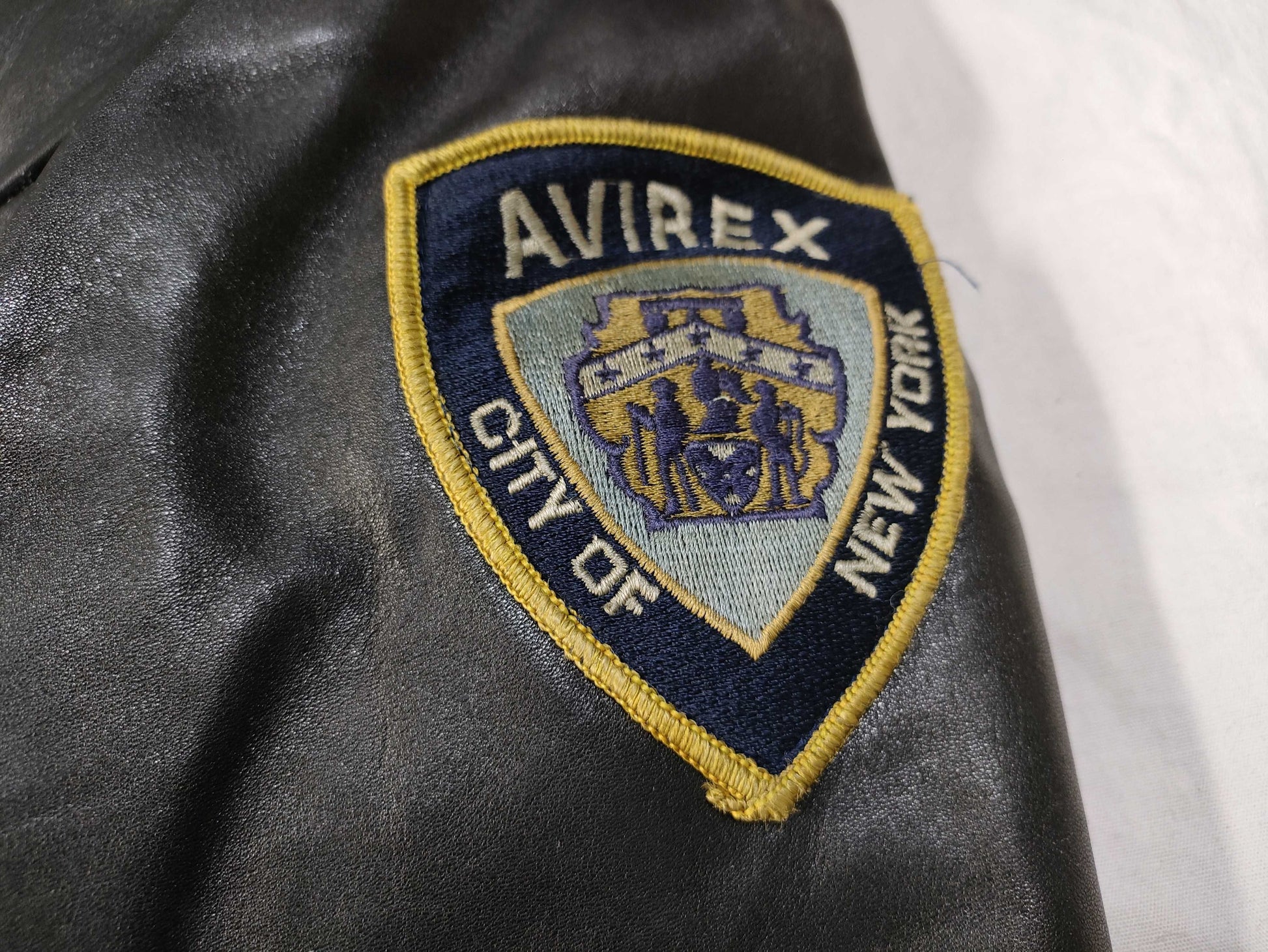 AVIREX Leather Flight Jacket with Genuine Leather Liner