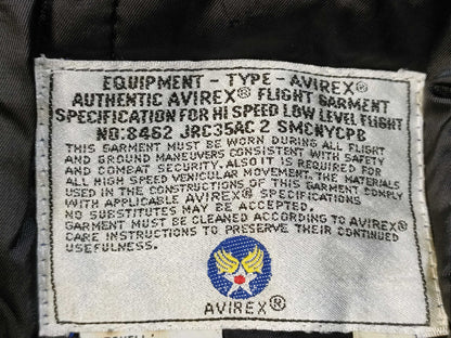 AVIREX Leather Flight Jacket with Genuine Leather Liner