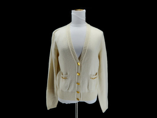 GUCCI 100% Cashmere GG Marmont Cardigan with Gold Buttons