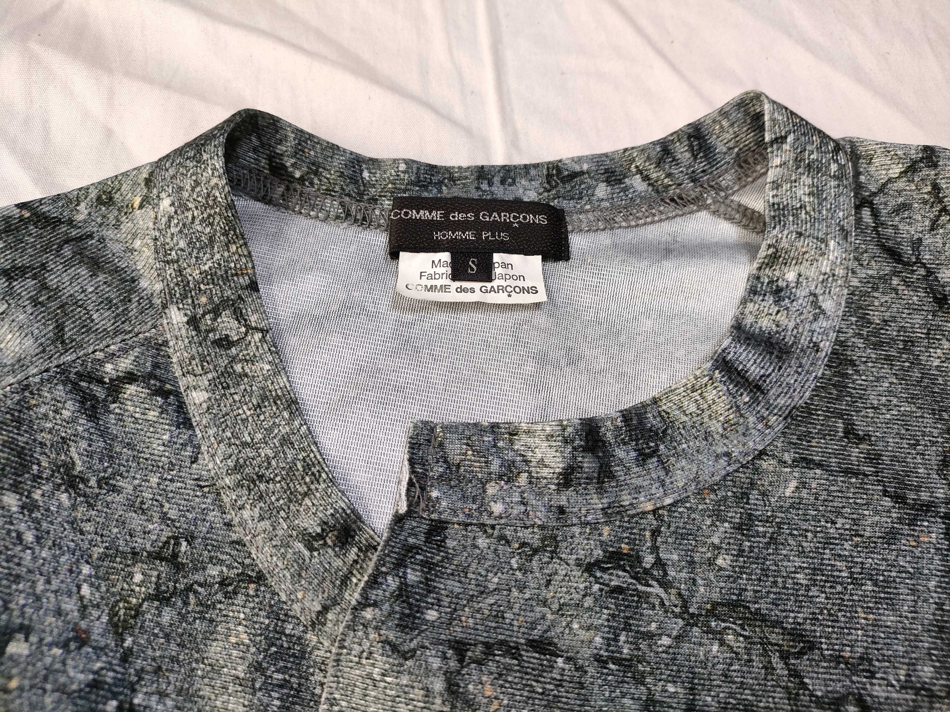 COMME des GARCONS COMME des GARCONS Long Cut and Sewn Top with Boa Fur Trim AD2018 Tops