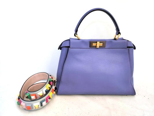 FENDI Peekaboo Regular 2-way Studded Strap Handbag