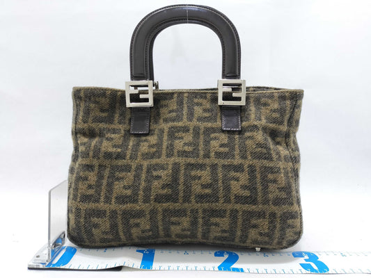 FENDI Zucca pattern Zucca wool handbag with FF hardware