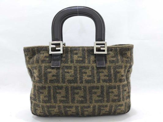 FENDI Zucca pattern Zucca wool handbag with FF hardware