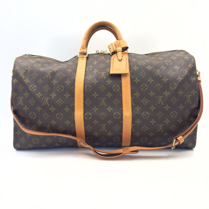 LOUIS VUITTON Monogram Keepall Bandouliere 55 Boston Bag
