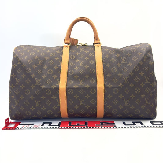 LOUIS VUITTON Monogram Keepall Bandouliere 55 Boston Bag