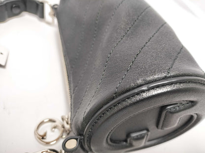 Unused GUCCI Blondie 760170 GG Charm Hand Leather Black Shoulder Bag