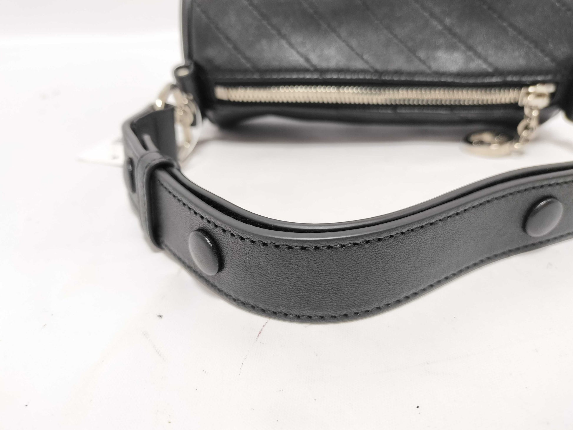 Unused GUCCI Blondie 760170 GG Charm Hand Leather Black Shoulder Bag