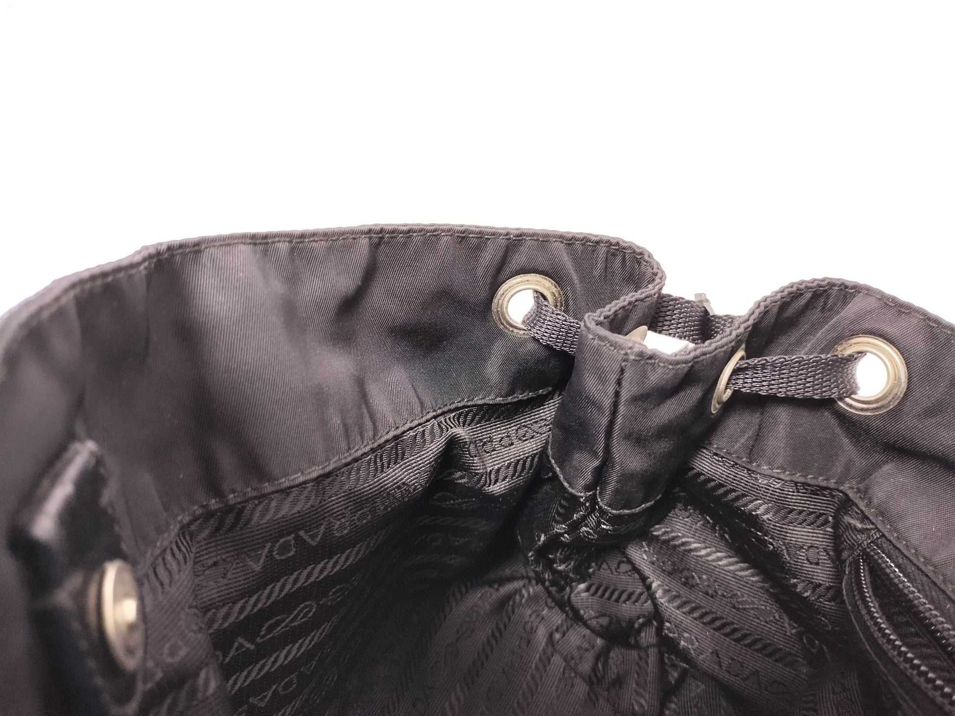 PRADA Nylon Pocket Bag BR3257 Triangle Logo Black Tote Bag