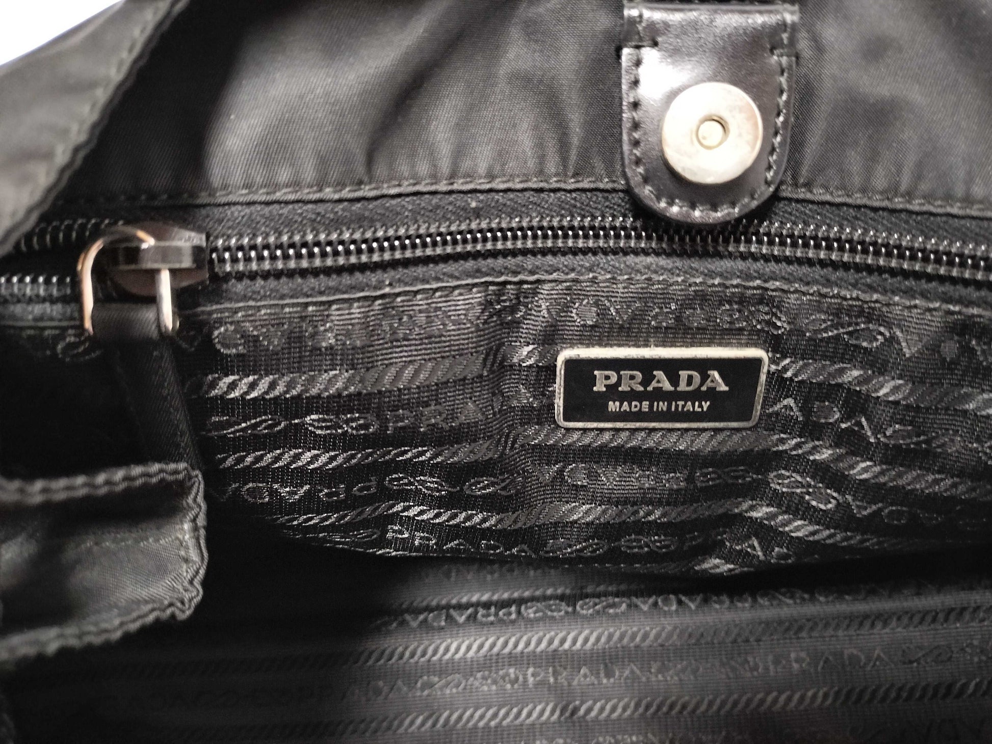 PRADA Nylon Pocket Bag BR3257 Triangle Logo Black Tote Bag