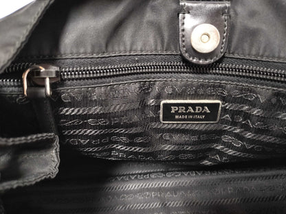 PRADA Nylon Pocket Bag BR3257 Triangle Logo Black Tote Bag