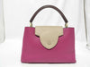 LOUIS VUITTON M94387 Capucines MM Fuchsia Pink Beige Brown Handbag