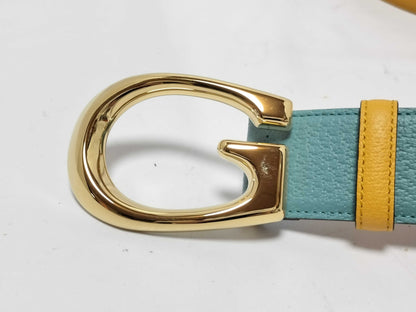 GUCCI Unused G Buckle Two-Tone Bicolor Belt 709954 Size 90