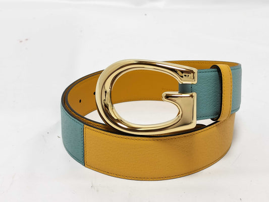 GUCCI Unused G Buckle Two-Tone Bicolor Belt 709954 Size 90
