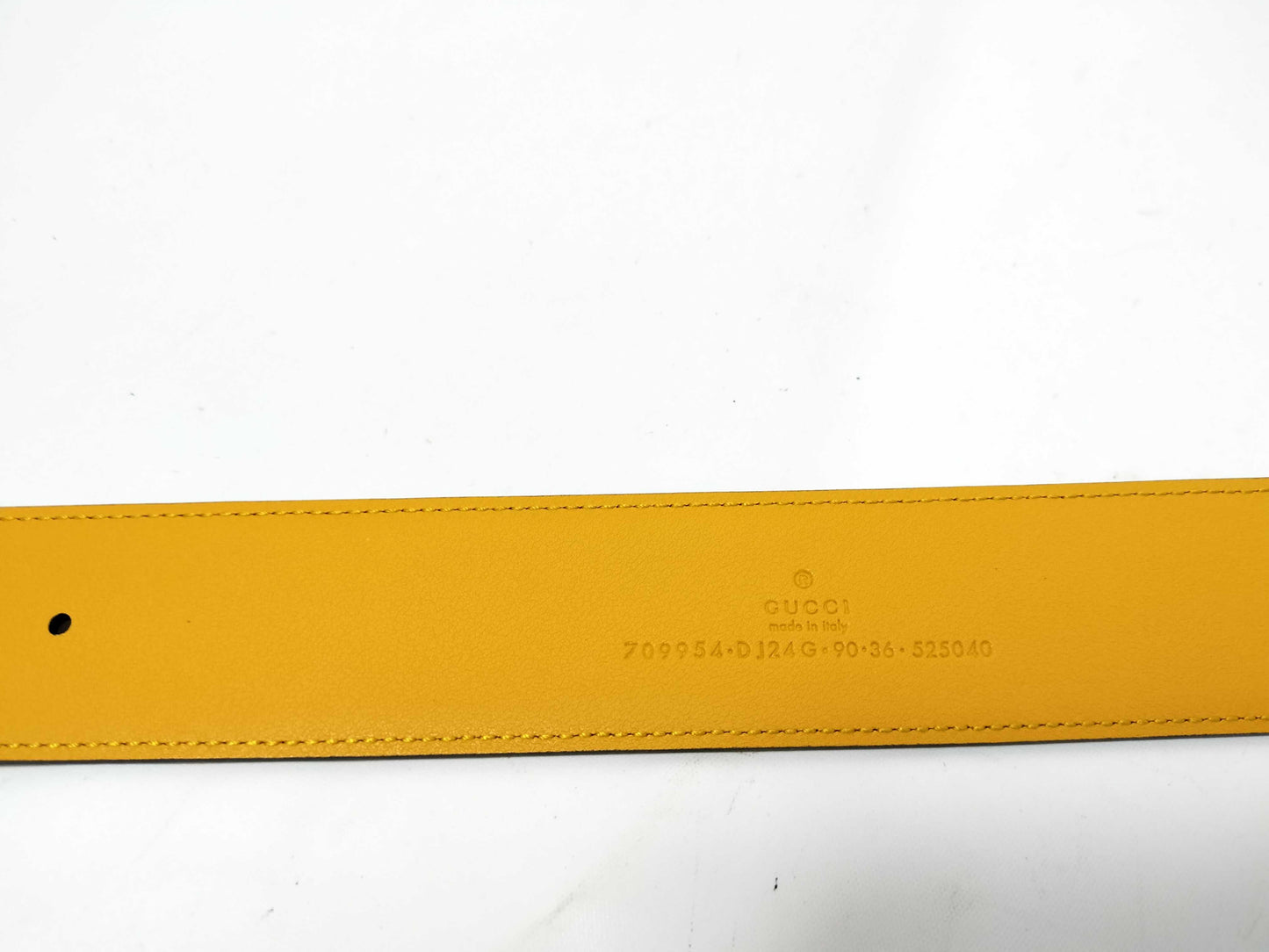 GUCCI Unused G Buckle Two-Tone Bicolor Belt 709954 Size 90