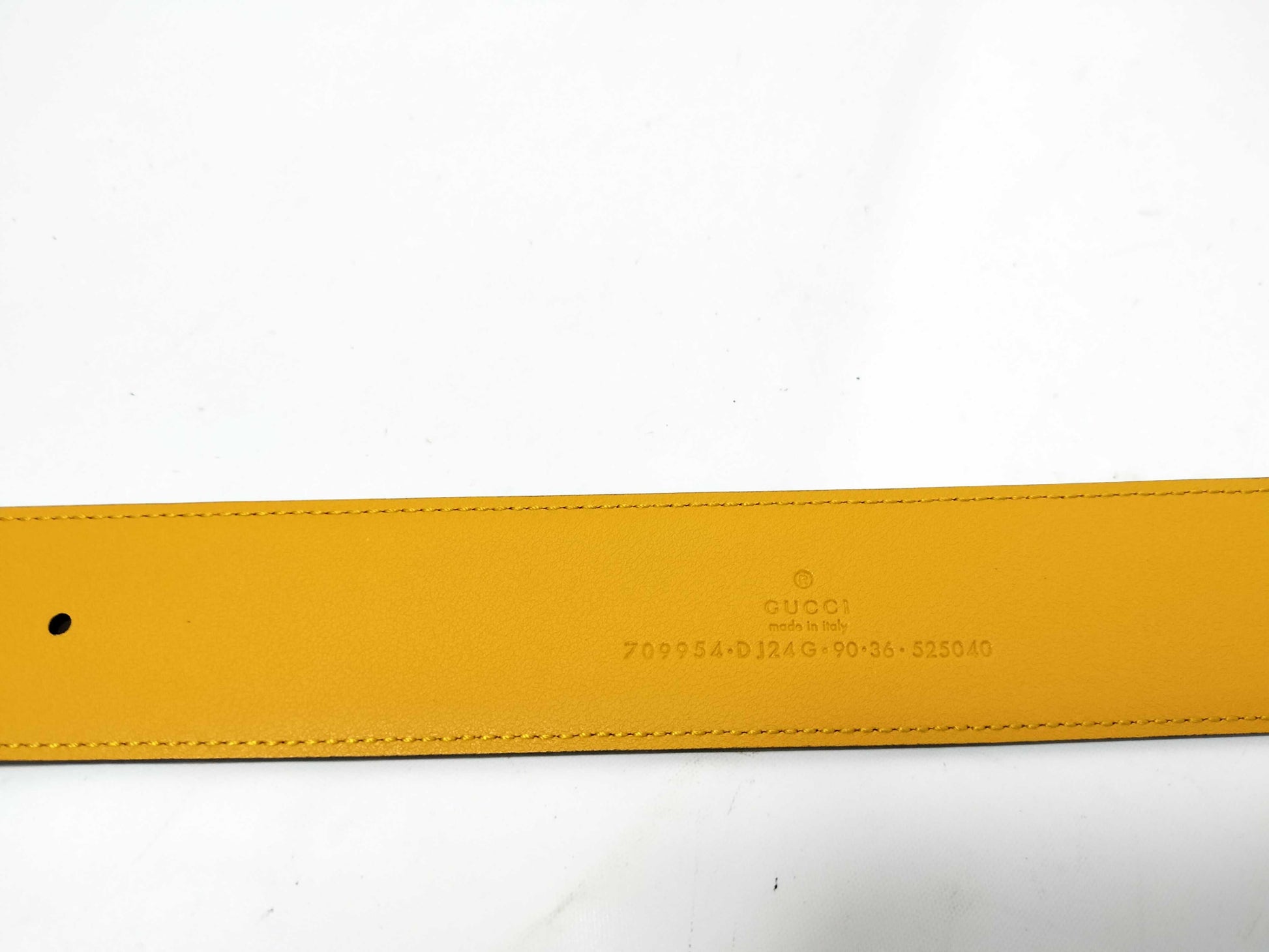 GUCCI Unused G Buckle Two-Tone Bicolor Belt 709954 Size 90
