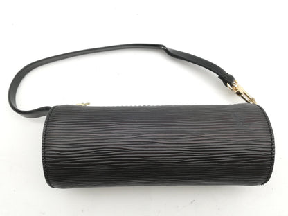LOUIS VUITTON Epi Soufflot M52222 Noir Handbag with Pouch