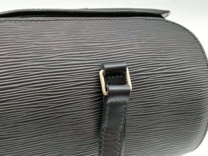 LOUIS VUITTON Epi Soufflot M52222 Noir Handbag with Pouch