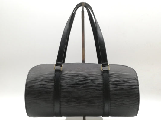 LOUIS VUITTON Epi Soufflot M52222 Noir Handbag with Pouch