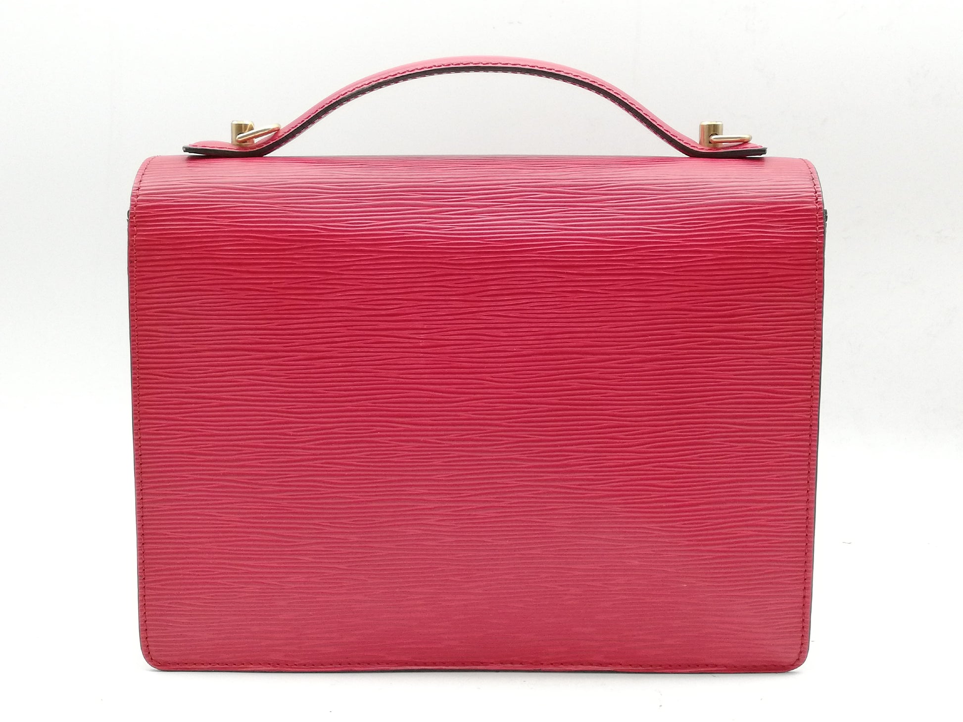 LOUIS VUITTON Epi Monceau M52127 Shoulder Strap with Key, Red Handbag