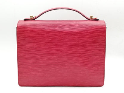 LOUIS VUITTON Epi Monceau M52127 Shoulder Strap with Key, Red Handbag