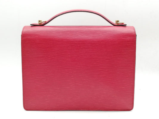 LOUIS VUITTON Epi Monceau M52127 Shoulder Strap with Key, Red Handbag