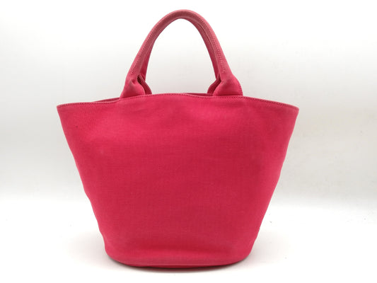 PRADA Canapa Red Shoulder Strap Tote Bag
