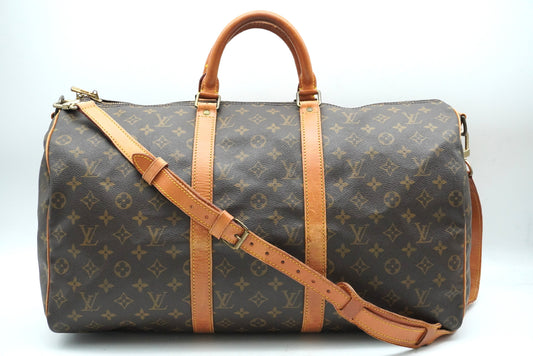 LOUIS VUITTON Monogram Keepall Bandouliere 50 M41416 Shoulder Strap Boston Bag