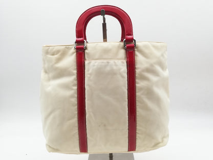 PRADA Tessuto Ivory Red Shoulder Bag