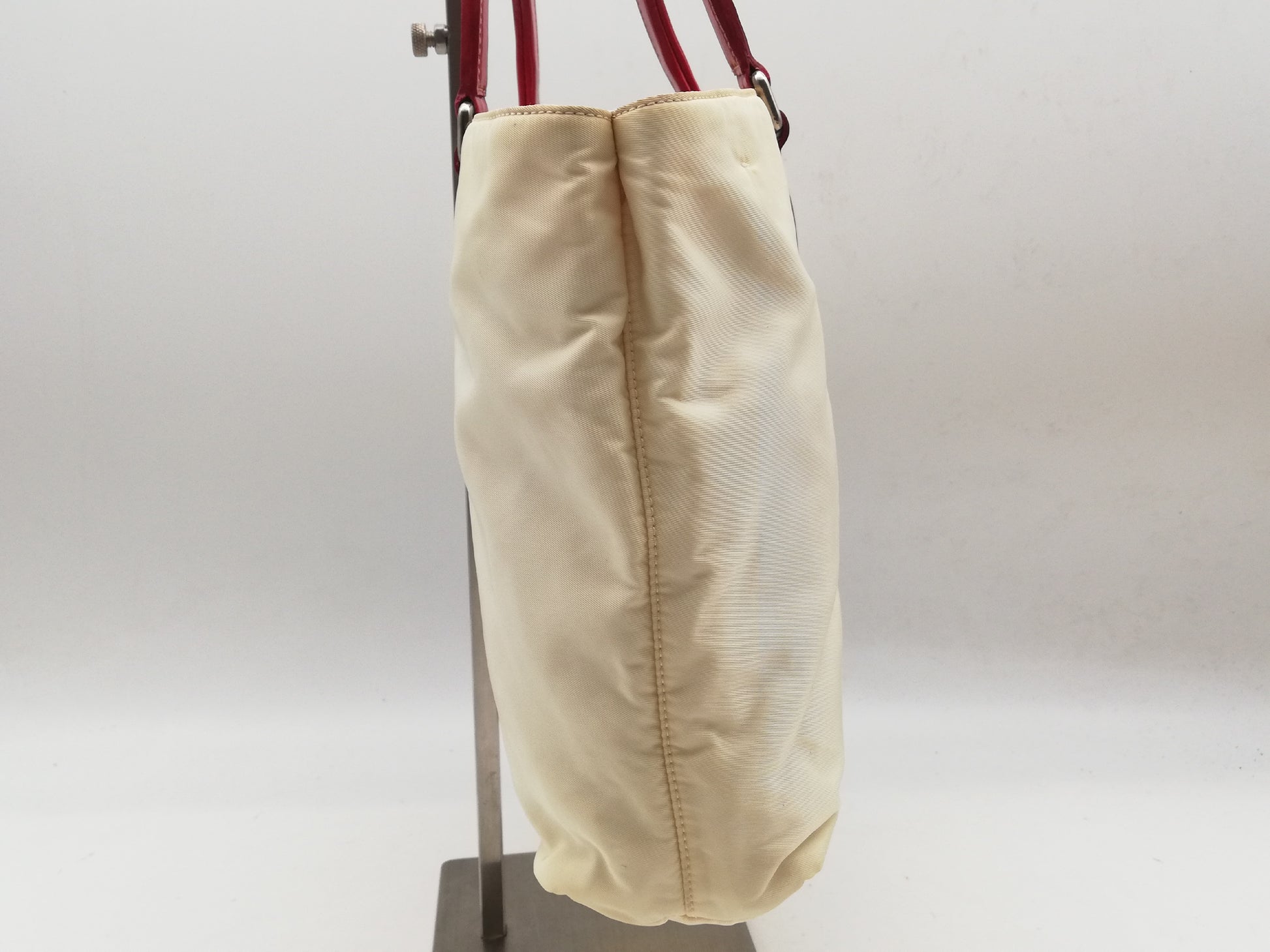 PRADA Tessuto Ivory Red Shoulder Bag