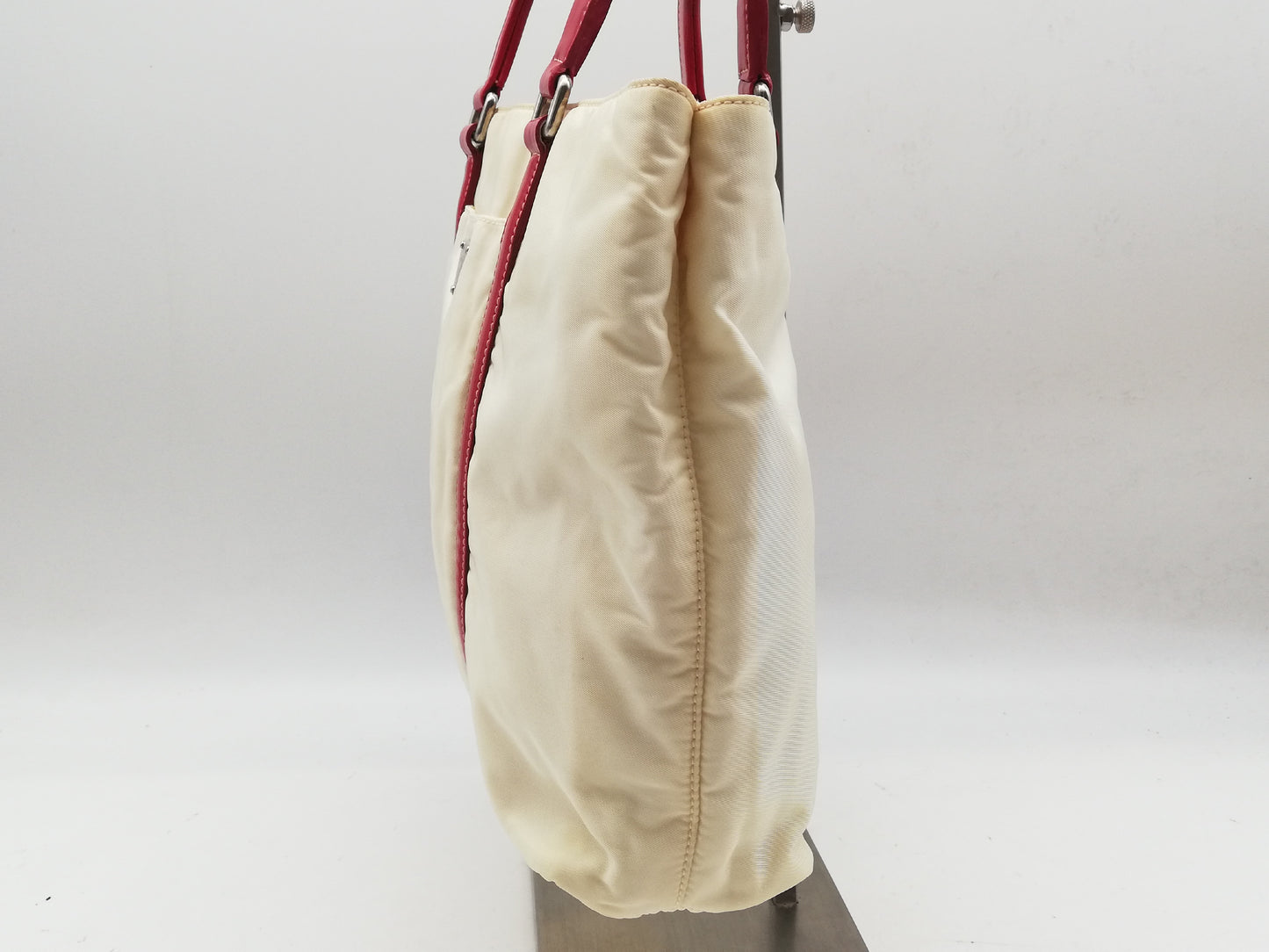 PRADA Tessuto Ivory Red Shoulder Bag