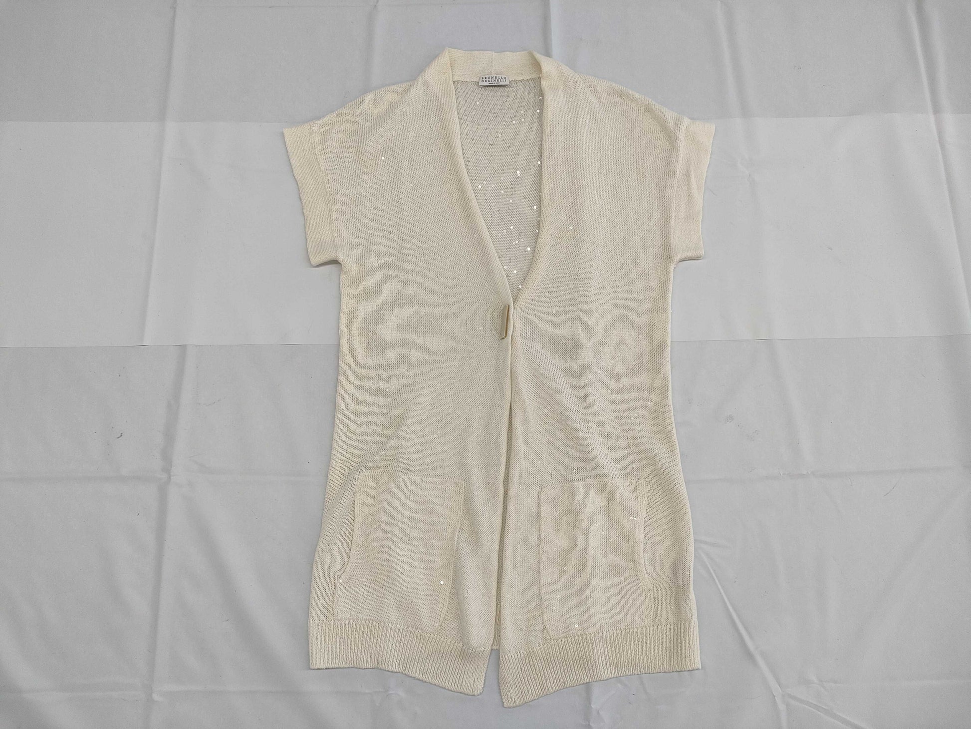 Brunello Cucinelli Long Sequin Cardigan, Size S