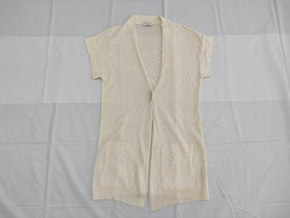Brunello Cucinelli Long Sequin Cardigan, Size S